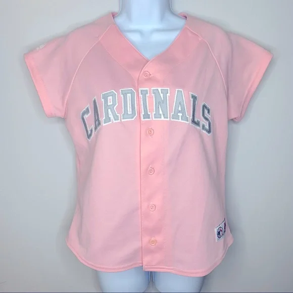 Majestic St. Louis Cardinals Pink and Grey Jersey Size Small